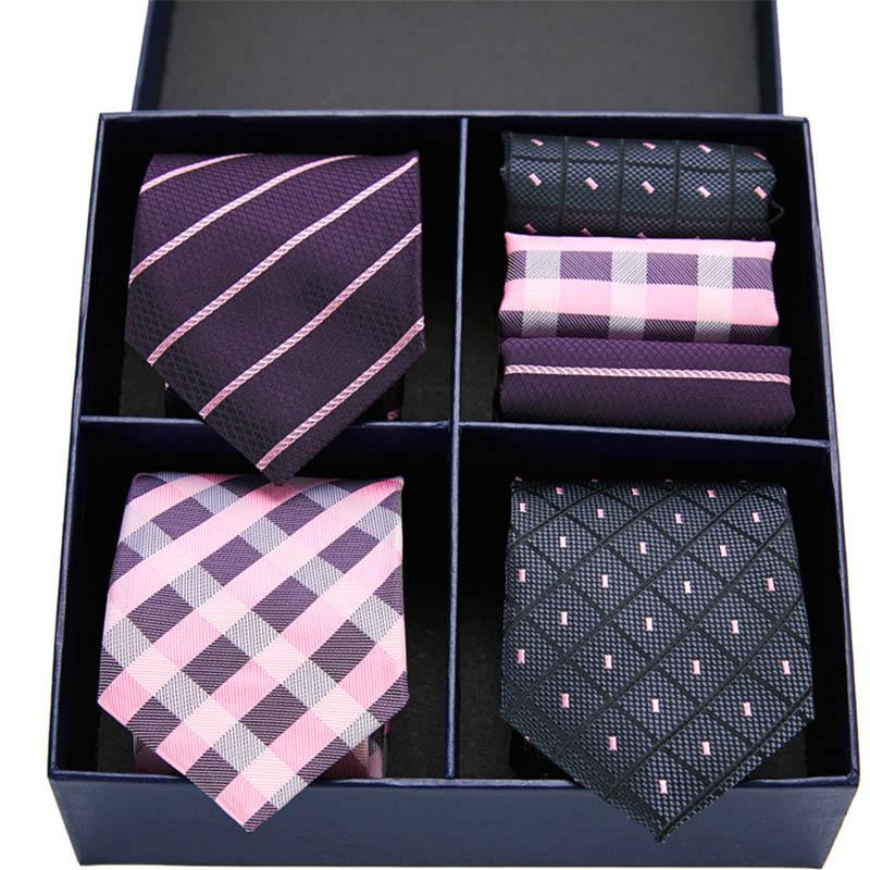 Men'S Formal Tie Bow Tie Pocket Towel 7-Piece Suit High-End Suit Small Square Scarf Retro Pattern Groom Wedding