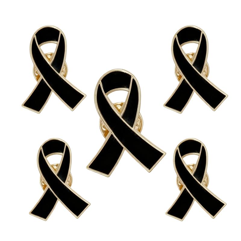 1/5/10 stk Sort Hvid Bånd Broche Begravelser Mindesmærke Pin Til Kvinde Mænd Metal Bånd Sørgebadge Jakkesæt Kjole Skjorte Tilbehør