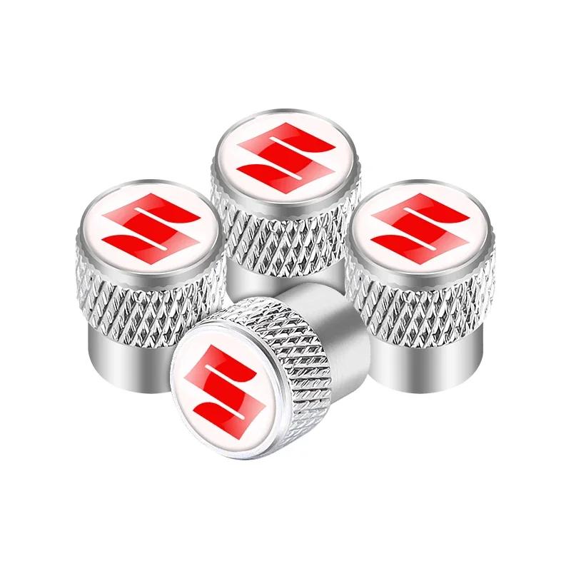 Car Styling 4Pcs Metal Wheel Tire Valve Caps Stem Case For Suzuki Grand Vitara Sx4 Swift Alto Jimny