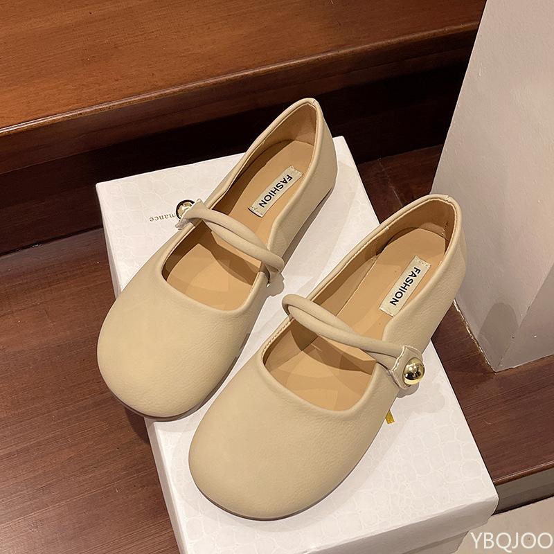 Fashion Low heeled elegant square toe flat shoes for spring summer new soft soled cute round toe casual versatile women's single shoes