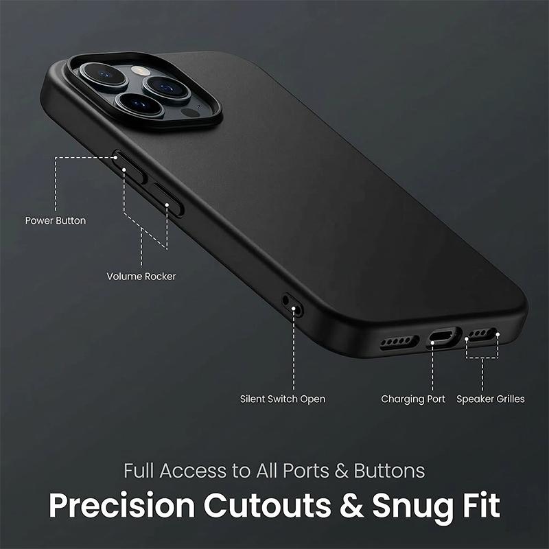 Solid Black Matte Silicone Soft Case For For Iphone 17 Air 16 E 15 14 Plus 13 12 Mini 11 Pro XS Max X XR Back Cover Funda Coque Capa