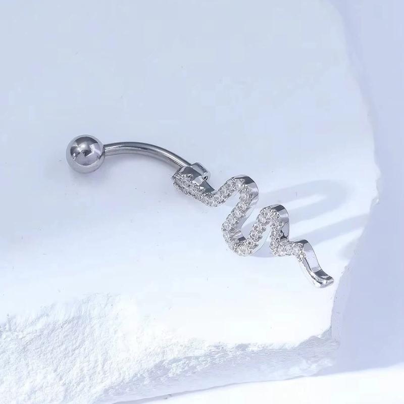 Sexy Belly Navel Piercing Stainless Steel Fashion Snake Belly Ring For Women Body Jewelry