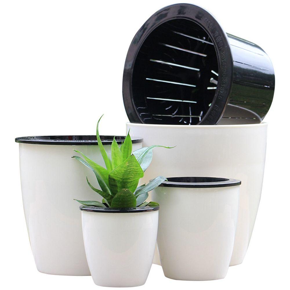 Round Office Self Watering Desktop Decoration Plants Basket Home Decor Flower Pots Planter