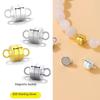 Fashionable Genuine Pure 925 Sterling Silver Stainless Steel Round Closed Magnetic Buckle Jewelry for DIY Handmade Accessories