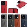 Vintage Leather Card Holder Phone Case for Xiaomi 15T,14T,14T Pro Card Pockets Dual Snap Buttons Flip Wallet Shell