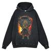 Japan Anime Demon Slayer Rengoku Kyoujurou Graphic Washed Hooded Men Manga High Quality Hoodies Harajuku Male Cotton Sweatshirt