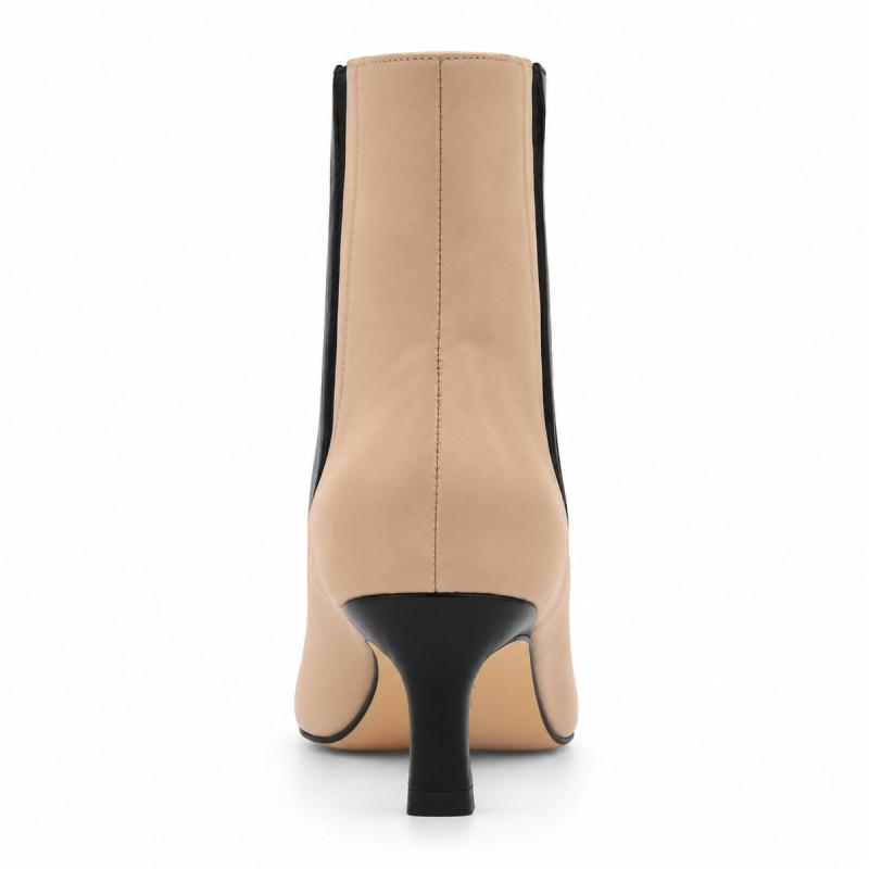 Botín Negro Bicolor Tacón Fino Elástico Montevita Jerezna 105399