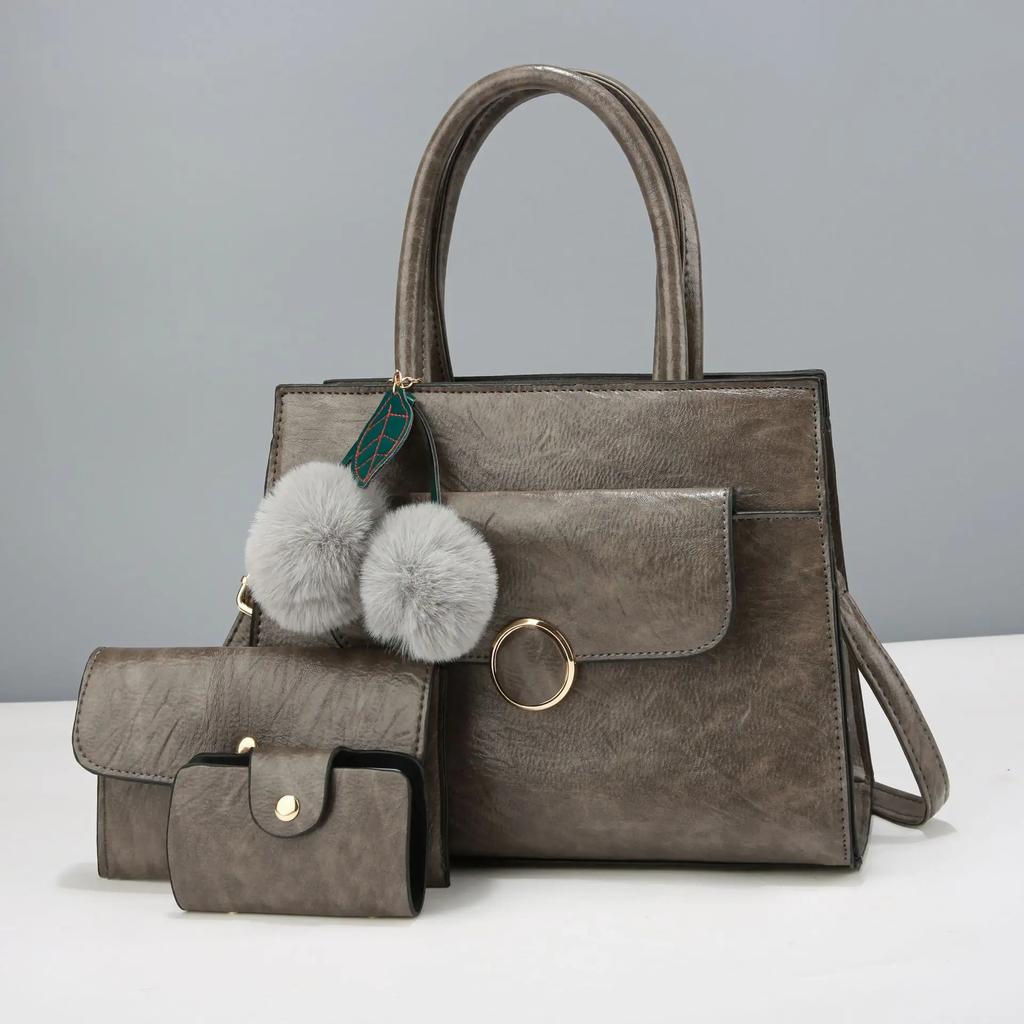 High Quality Leather Women Crossbody Shoulder Bags  New 3 Piece Set Luxury Purses and Handbags Women Bags