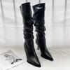 New Style Luxury Sexy Winter Women High Boots Pointed Toe Stiletto Heels Long Boots Ladies Elegant Knee High Boots Shoes