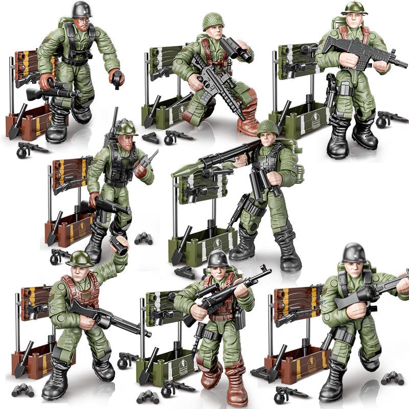 Movable Military Minifigure Building Blocks for Boys