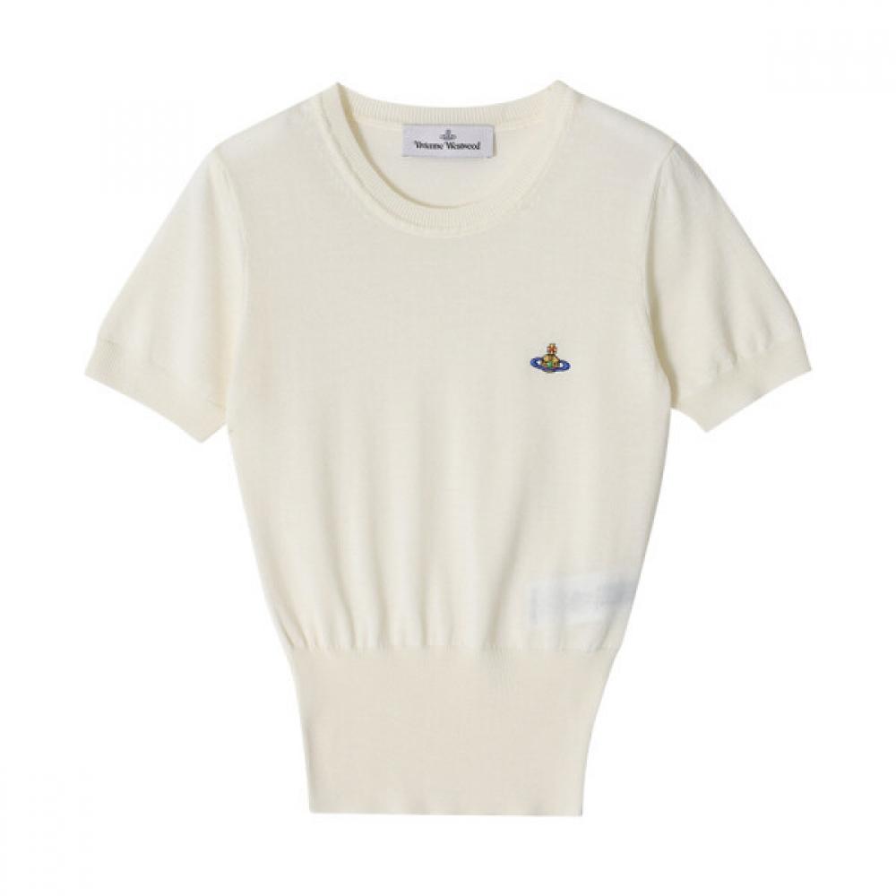

Vivienne Westwood Bea Orb Embroidered Logo Top Knit Short Sleeve 1803002qy001aa408il white/M