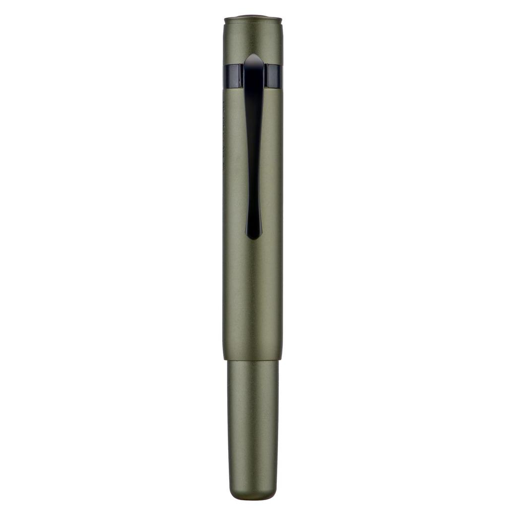Hongdian M2 Mini Fountain Soft Army Green Slim Pocket Travel Pen Pen, Ultra-Fine, Nib, Aluminum,