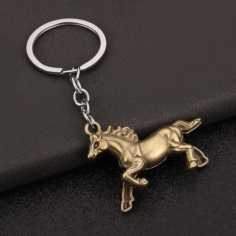 The Year Of The Horse Metal Keychain Personalized Creative Car Keyring Mascot Pony Pendant Backpack Hanging Gift