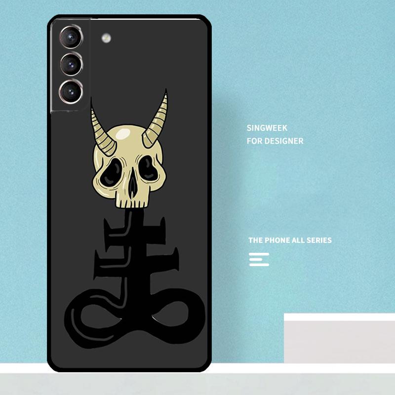 Satanic Scary Skull Case For Samsung Galaxy S25 Ultra S25 FE S20 S21 S22 S23 Plus S9 S10 S24 Ultra Phone Cover