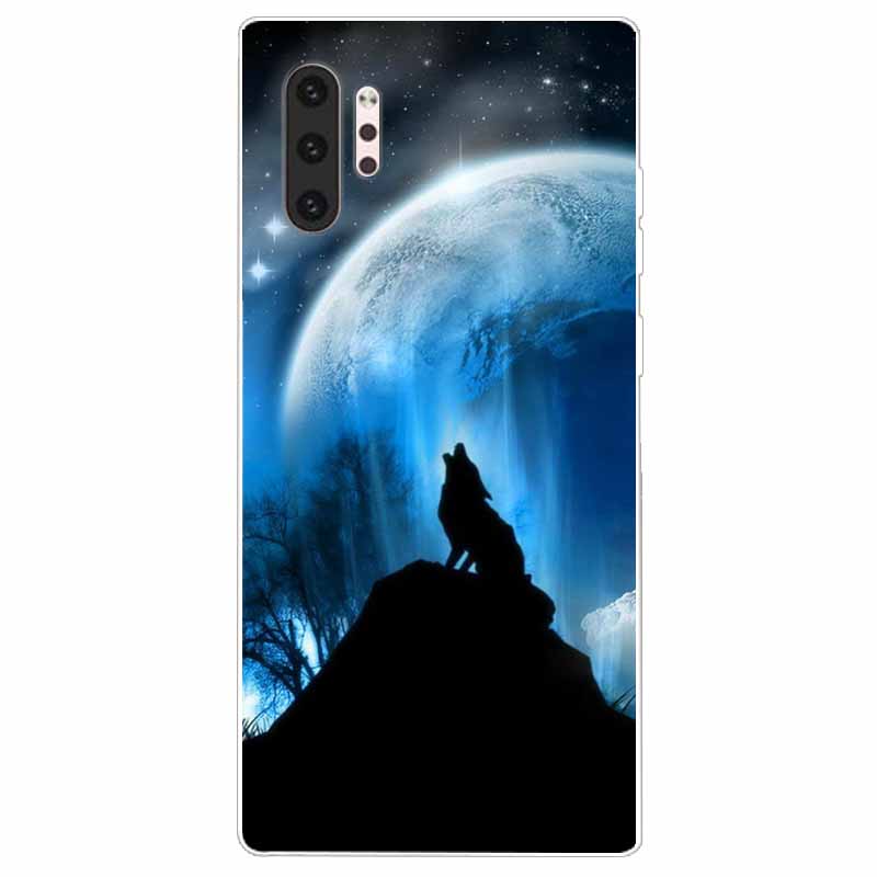 Phone Case For Samsung Note 10 Pro Plus Cover Note10 Silicone Soft Painted Wolf Coque for Samsung Galaxy Note 10 Lite TPU Bumper