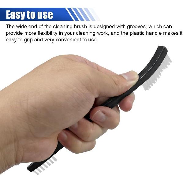YoRise Double-Ended Car Cleaning Brushes, Nylon Stiff Bristles Detail Brush, Multifunctional Crevice Cleaning Brush for Car, Bicycle, Kitchen Sink,