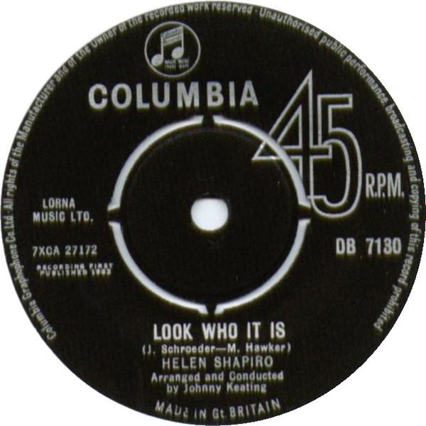 

7inch Record HELEN SHAPIRO - Look Who It Is DB7130 Columbia 1963 UK Pop Used