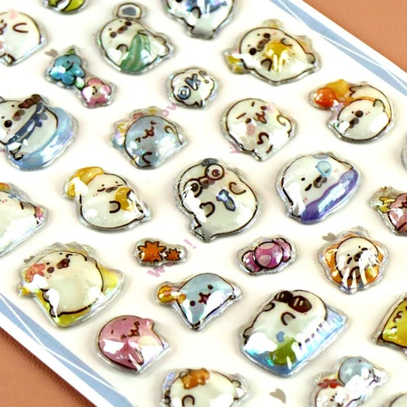 Cute Puffier Sticker for Kids, 3D Design Sticker for Boys Girls, Reusing Tiny Sticker for Phone Case Notebook Handcraft