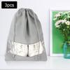 3Pcs NonWoven Fabric Shoes Storage Bag Travel Dust Proof Shoe Bag for Household Storage(M Size