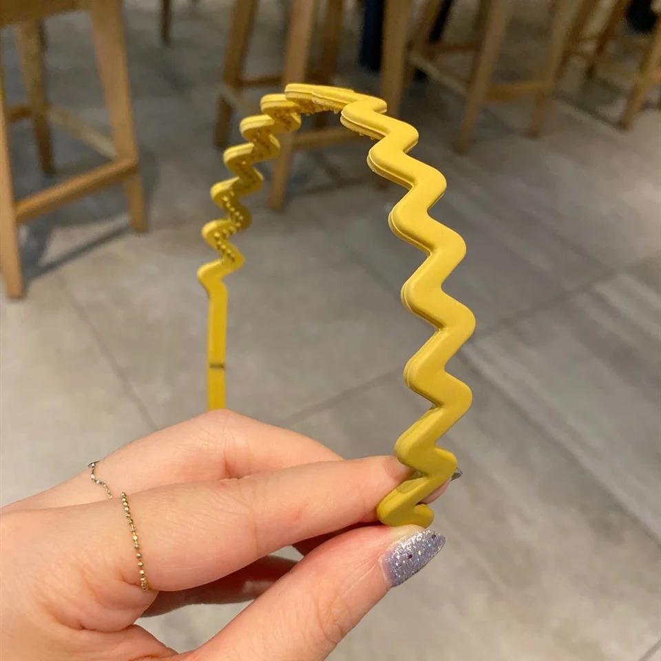 Neuer Modischer Peeling Rutschfester Harz Stirnband Einfarbig Welle Haarband Mädchen für Damen Haaraccessoires Reifen Haarband
