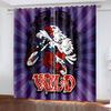 Cartoon Motorcycle Printing Woven Curtains Two Independent Curtains on The Left and Right Blackout Curtains for Bedrooms