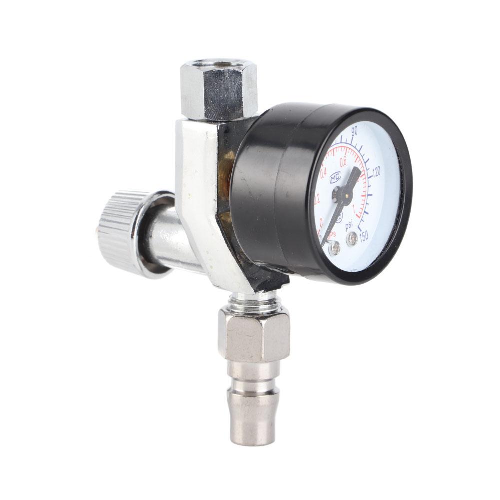 Mini Adjustable Spray Gun Air Regulator With Pressure Gauge Diaphragm Control Auto Paint