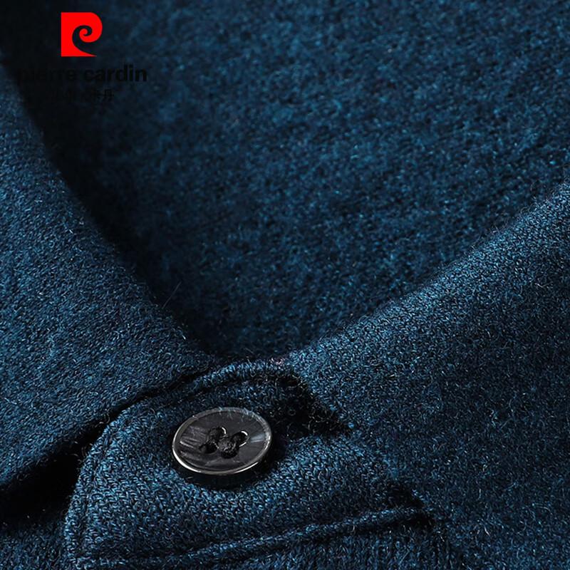 Pierre Cardin Men's 100% Pure Wool Turn-down Collar Pullover Sweater