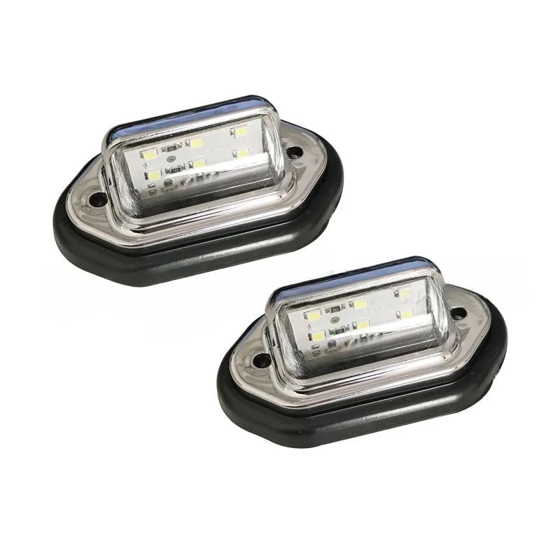 1/2PCS 6 LED Car License Plate Light for SUV Truck Lamp License Waterproof Auto Light 12-24V White Lighting Universal