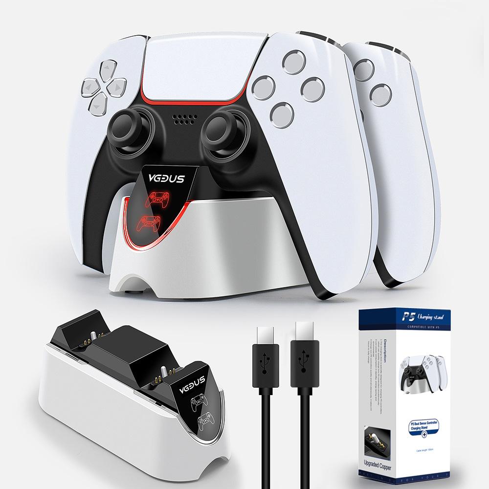 

Dual Fast Charger for PS5 Wireless Controller USB 3.1 Type-C Charging Cradle Dock Station for PlayStation5 Gamepad белый