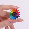 Elegant Rainbow Sunflowers Enamel Brooch Sturdy Alloy Jewelry Accessory Portable for Trendy Women Stylish Outfits