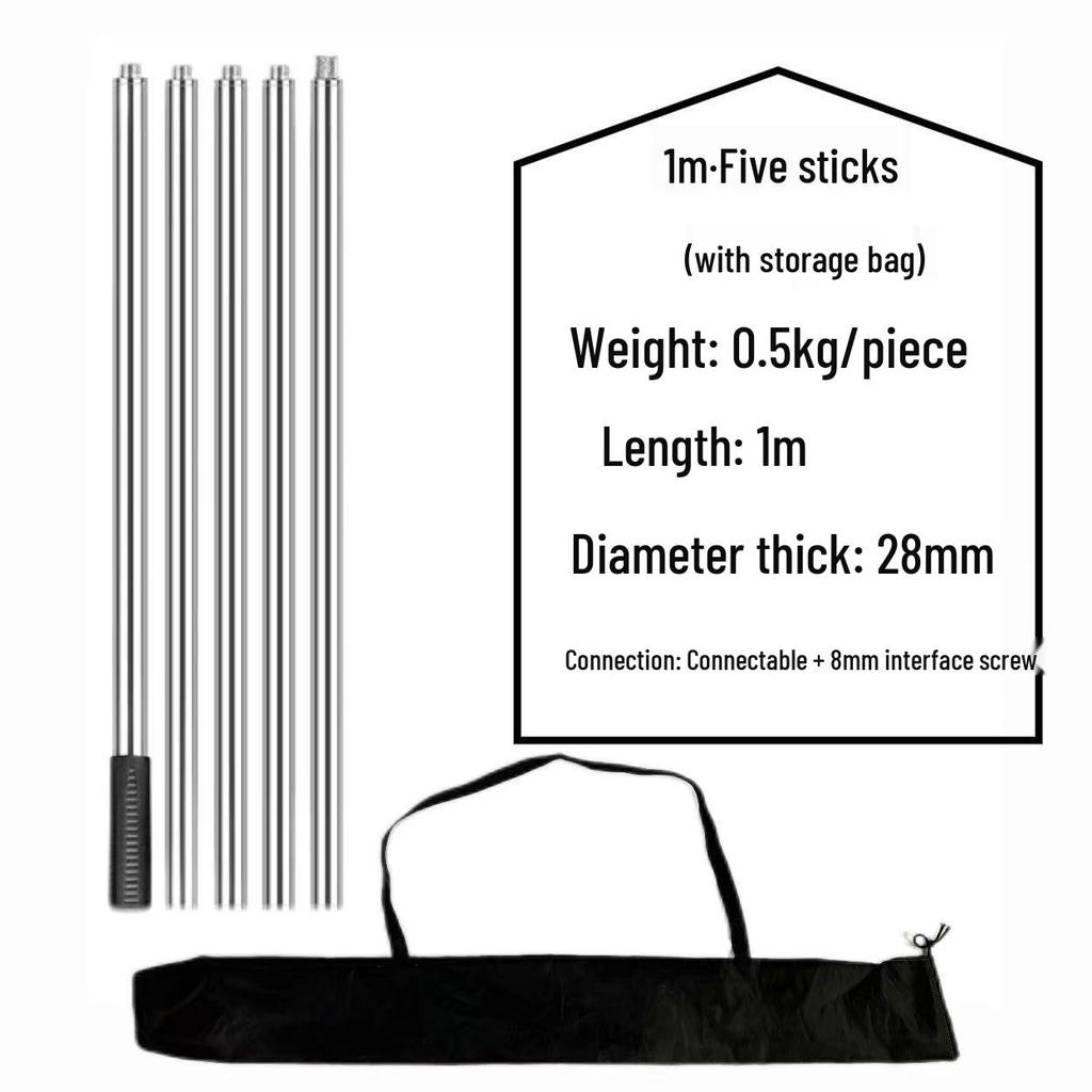 Thickened Anti-Slip Stainless Steel Fishing Net Pole for Catching Big Fish