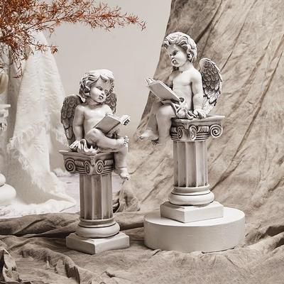 Retro Nordic Angel Ornament Creative Roman Column Model Statue Entrance Villa Outdoor Courtyard Resin Crafts