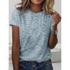 Summer Round Neck 3D Flower Print Top Fashionable Casual Short Sleeved Women's T-shirts
