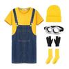 Cosplay Children's Halloween Kids Costume Disguise 5 Piece Set Yellow Short Sleeves Goggles Hat Strap Gloves Socks Going Out Party Commemorative