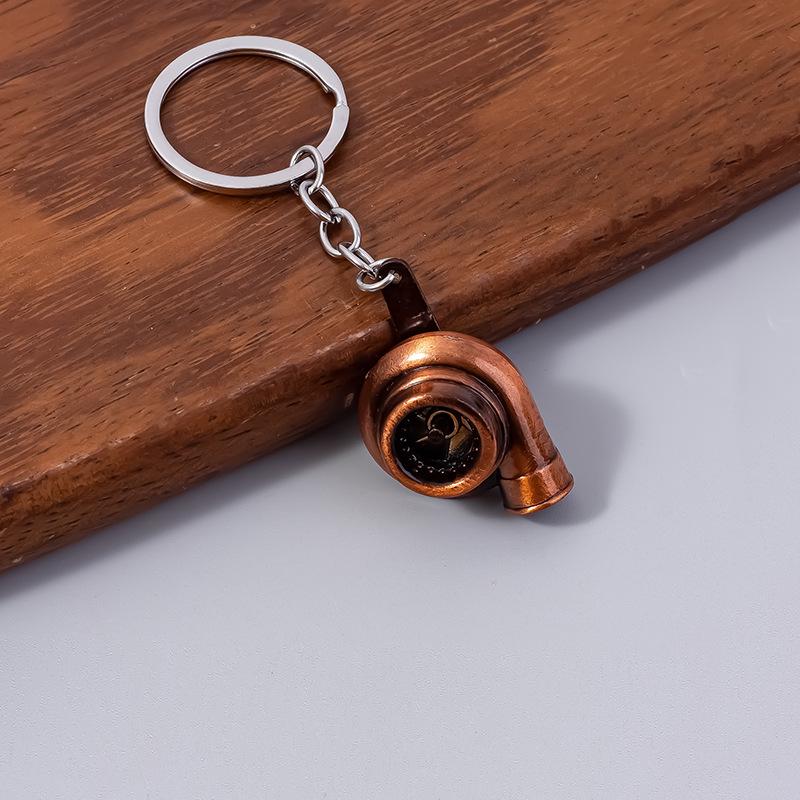 Rotating Turbocharger Blower Keychain: Creative Metal Pendant Gift