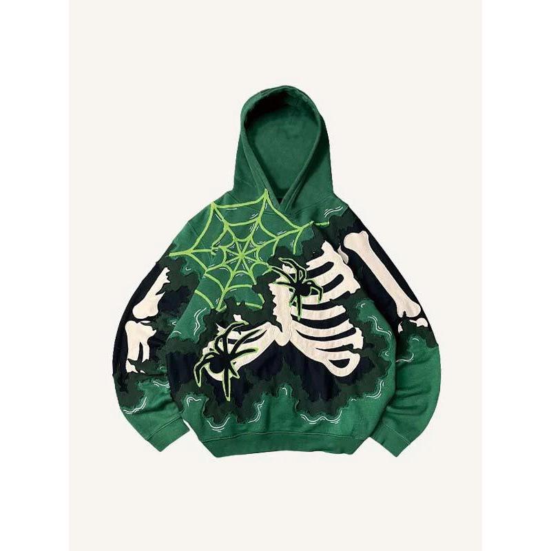 American Retro Skull 3D Printed Hooded Sweatshirt