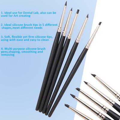 Lot de 5 outils de sculpture en silicone pour le modelage au pinceau, le pointillage, le nail art, la poterie, l'argile, nouveaux outils de sculpture DIY