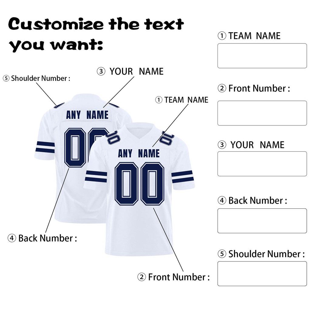 Custom Football Jerseys Personalized Printed Team Name & Number Sports Uniform For Men Women Youth