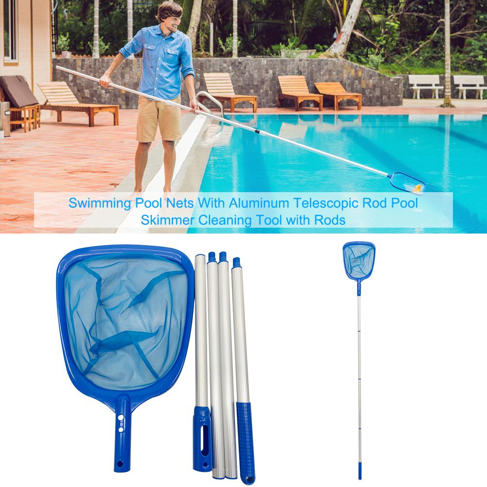 Fish Pond Skimmer Net Telescopic Pool Ponds Cleaning Net Detachable  Lightweight Multifunctional Debris Tools Accessories