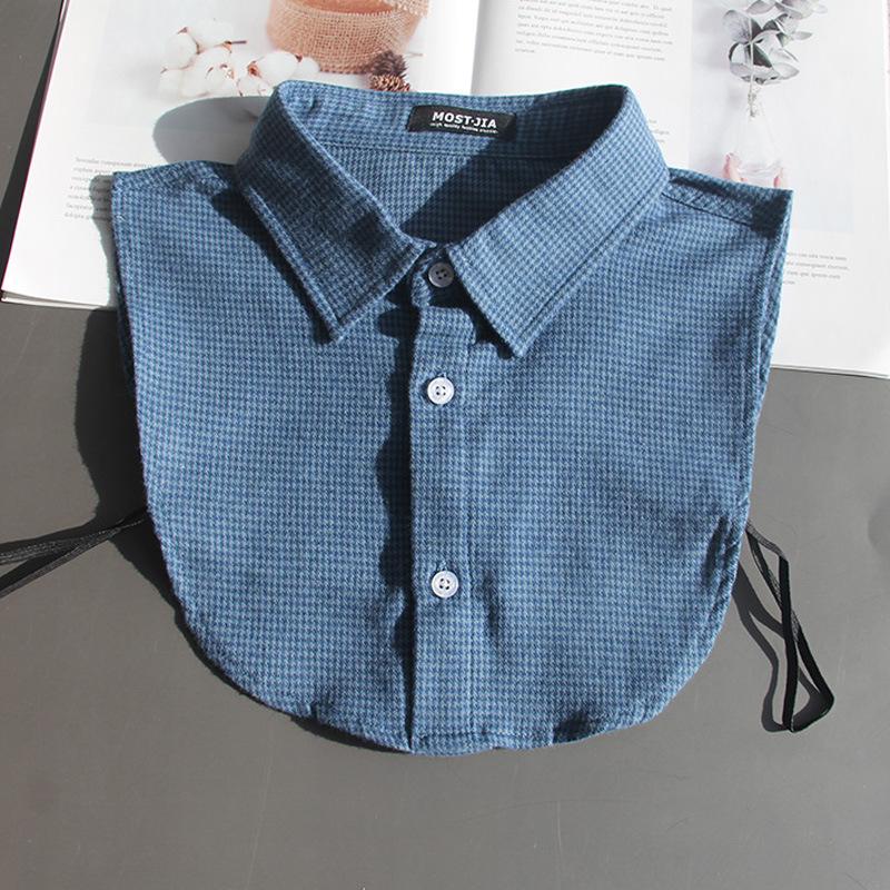 Plaid Fake Collar Shirt Children Print Collares Mujer Cotton Detachable Collar Choker Kids Boys Girls Removable Half Shirt