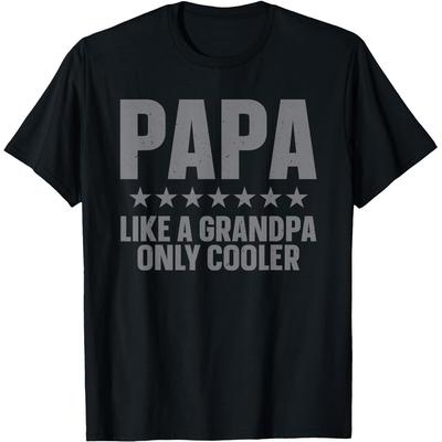 Papa Art for Grandpa Fathers Day Papa T Shirts Men Women Pure Cotton Humor Streetwear Tee Short Sleeve Unisex Loose Clothing