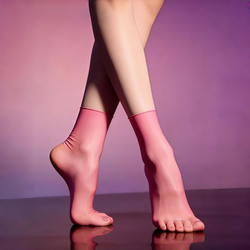 Early Summer Aurora Invisible Socks Transparent Ultra-thin Close-fitting Socks Non-slip Silky Glossy Commuting Colorful Socks