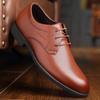 2025 men's shoes leather shoes velvet warm business dress autumn and winter trendy men's leather British Korean version low-top shoes durable
