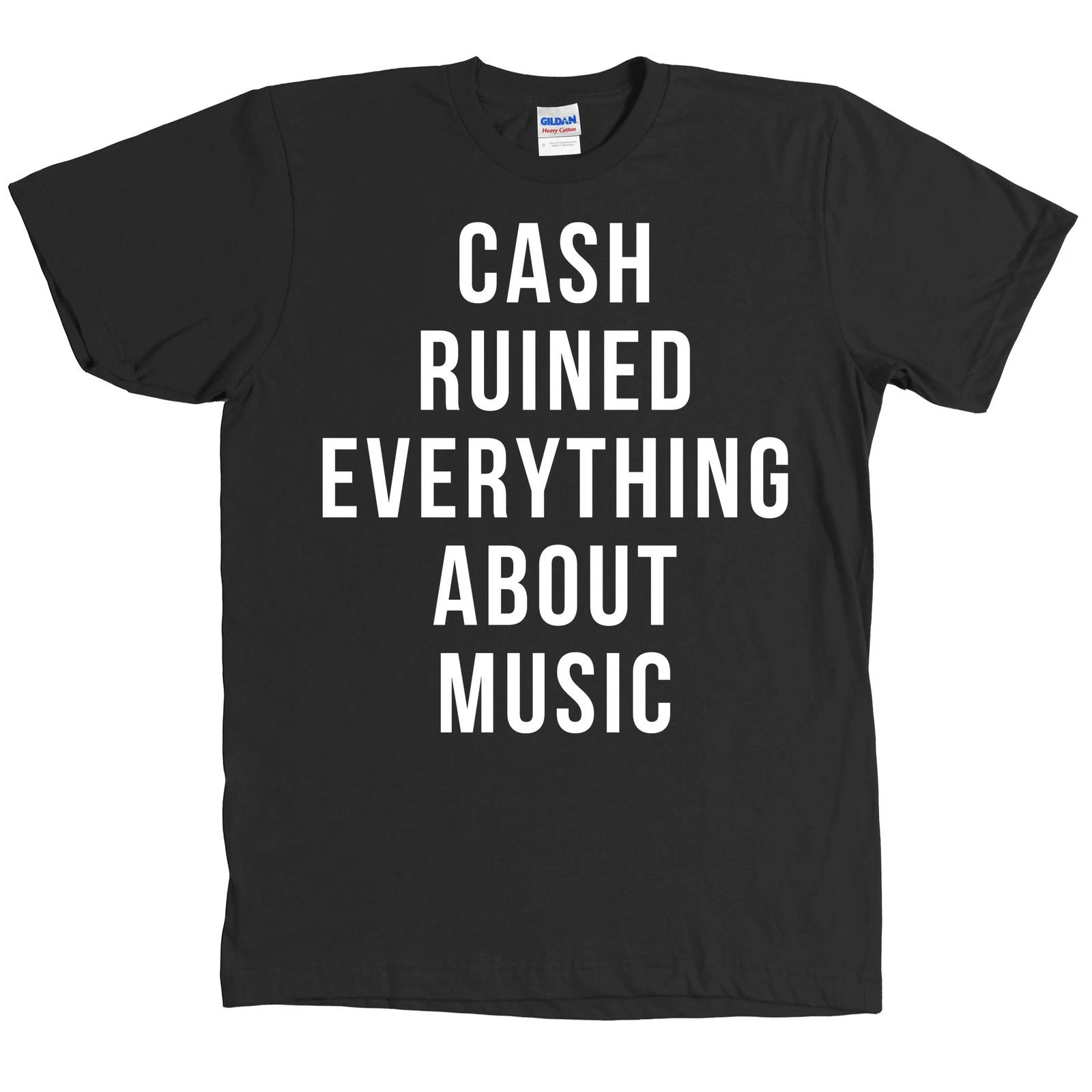 

CREAM Cash RUINED Everything About MUSIC Funny Black T Shirt NEW WITH TAGS 2XL