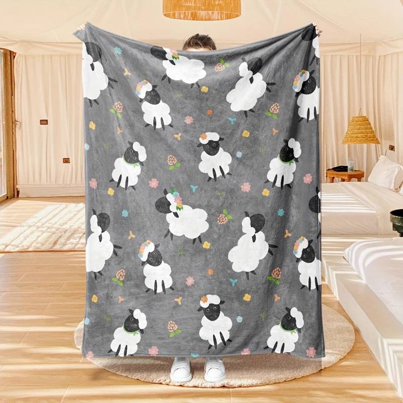 Cute Pink Cartoon Pig Pattern Throw Blanket - Adorable Farm Animal-Themed Soft Blanket for Cheerful Cozy Decor 75cm x 90cm