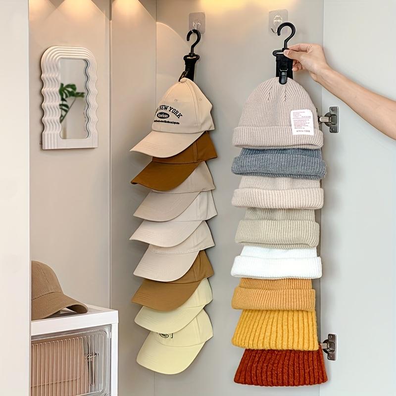 Hanging Cap Storage Rack With 8 Clips Multifunctional Hat Organizer Gray Black For Home Wardrobe Closet Baseball Cap Holder Cup Holders 5