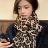 Retro Leopard Print Scarf for Women Winter New Trendy Millennium Hot Girl High End Thickened Cold Proof and Warm Knitted Scarf
