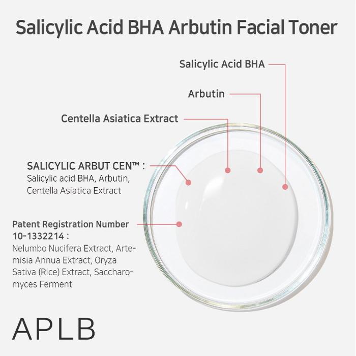 APLB Salicylic Acid Baja Arbutin Facial Toner, 160ml, 1 Unit