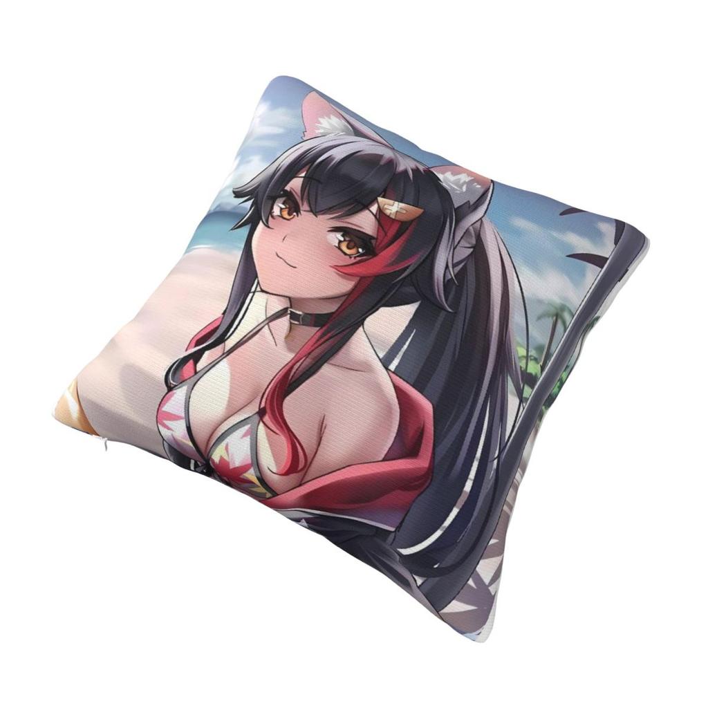 Ookami Mio Pillow Cover Retro Trendy Pillow Case Office Car Home Decorative Cushion Cover Square Design Pillowcases Birthday