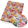 DIY Synthetic Leather Fabric Flowers Florals Printed Imitation Embroidery Faux Leather Shoes Imitation Embroidery